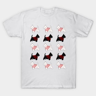 Cute Scottish Terrier Pattern T-Shirt